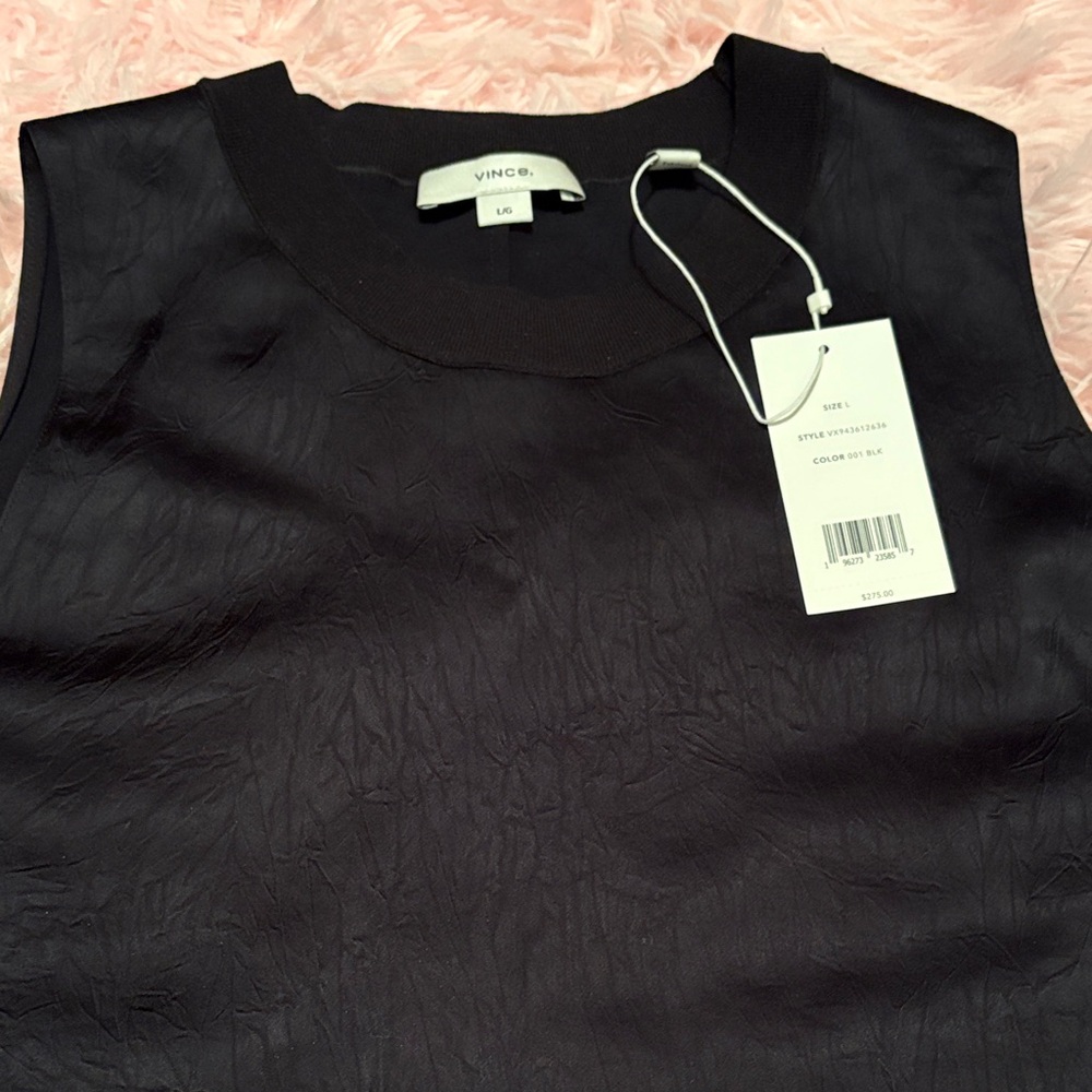 Vince Textured Black Tank Top